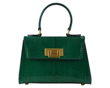 Fonteyn Mignon Snakeskin Handbag - Dark Green